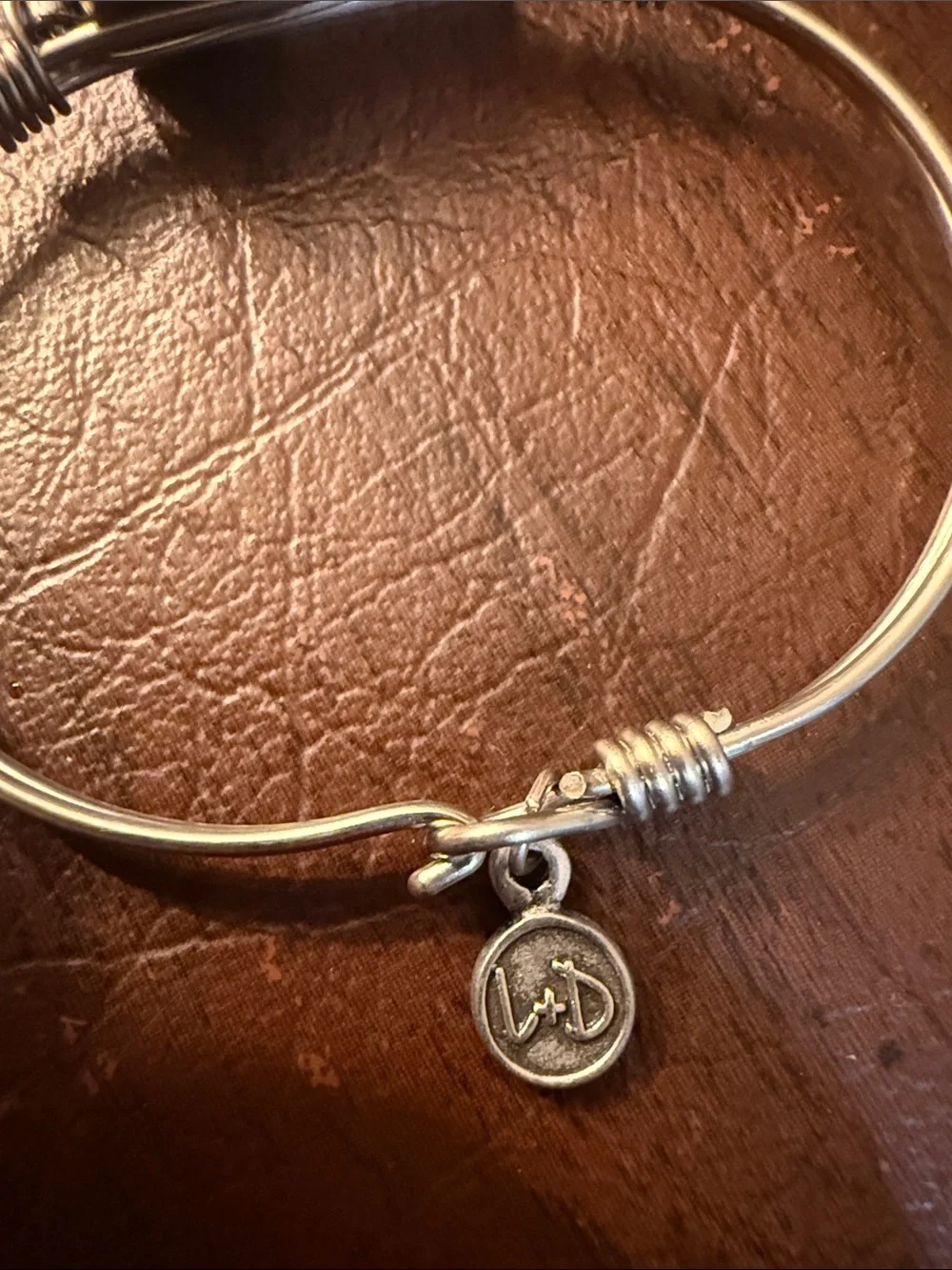 Luca + Danni Silver Tone Inspirational Plate Bangle